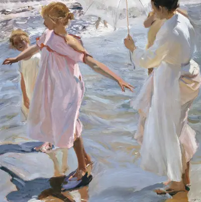 Time for a Bathe, Valencia av Joaquín Sorolla