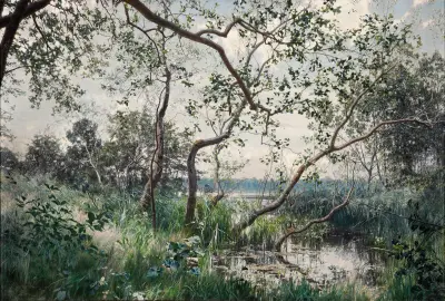 Wasservegetation. Motiv aus Östergötland von Johan Krouthén