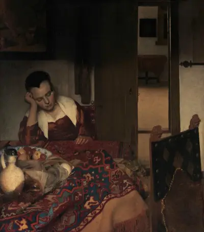 A Maid Asleep av Johannes Vermeer