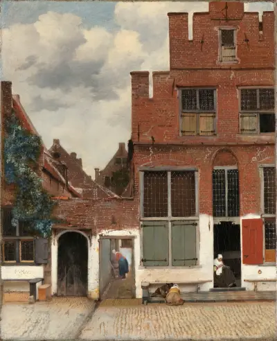 View of Houses in Delft, Known as ‘The Little Street’ av Johannes Vermeer