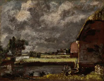 A View on the Banks of the River Stour av John Constable