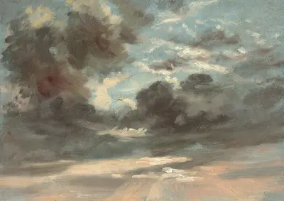 Studie oblaku – bouřlivý západ slunce, John Constable
