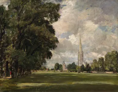 Salisbury Cathedral from Lower Marsh Close av John Constable