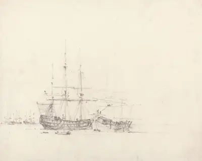 Two Ships at Anchor av John Constable