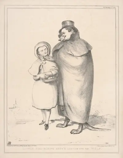 Little Red-Riding Hood’s meeting with the wolf av John Doyle