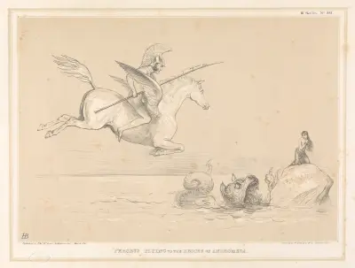 Perseus flyger till Andromedas räddning av John Doyle