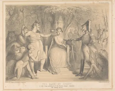 Comus mask. Så som den nu uppförs på Theatre Royal i Madrid, med häpnadsväckande framgång av John Doyle