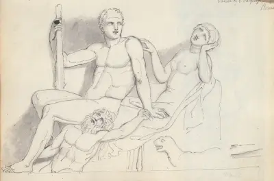 Bacchisk scen, Palazzo Naro, Rom av John Flaxman