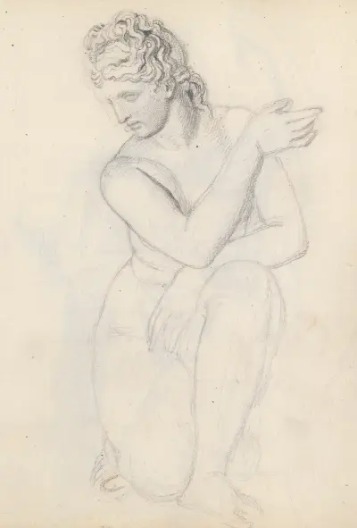 Hukande Venus, från Gabinetto delle Maschere, Vatikanmuseet, Rom av John Flaxman