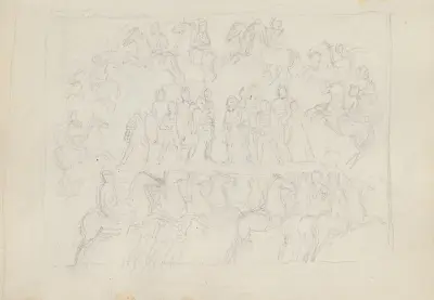 Decursio Scene, Column of Antonius Pius, Piazza Montecitorio, Rome av John Flaxman