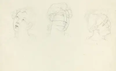Maria Magdalenas huvud och två helgon av John Flaxman