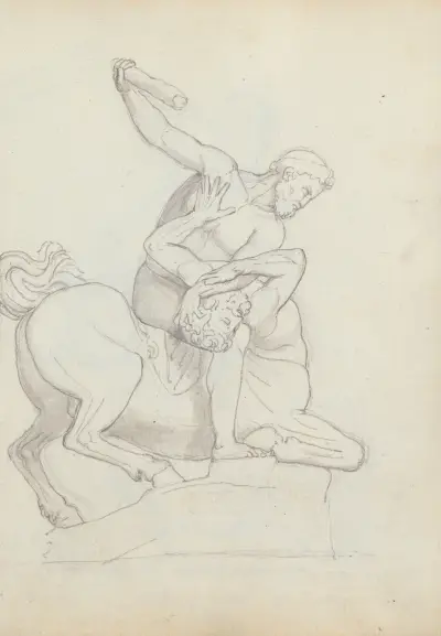 Hercules och kentauren, Via de’ Rondinelli, Florens av John Flaxman
