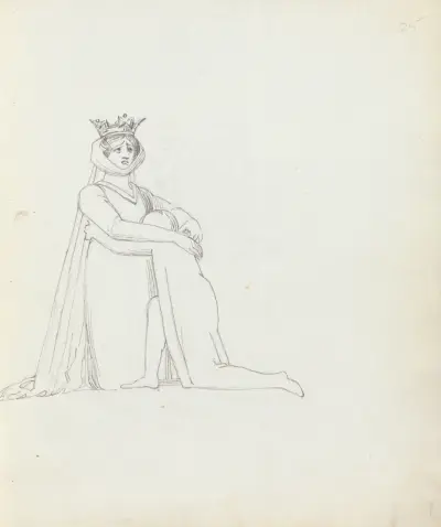 Mrs. Siddons kneeling with child av John Flaxman