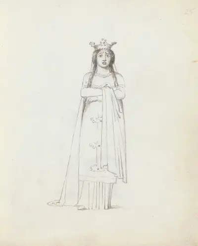 Mrs. Siddons standing, frontal view with arms folded av John Flaxman