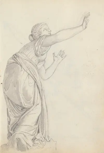 Psyche, A Daughter of Niobe from the Niobid Group, Uffizi, Florence av John Flaxman