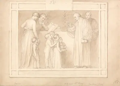 Studie för ett monument över pastor John Clowes av John Flaxman
