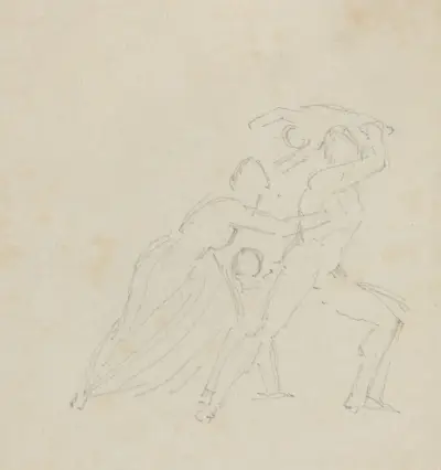 Studie till 'Athamas raseri' (troligen ca 1790–1794) av John Flaxman