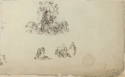 Studie av Neptunus och havsdjur av John Flaxman