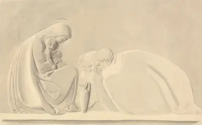 The Adoration of the Magi, a Design for Bas Relief av John Flaxman