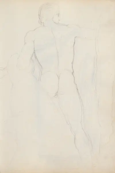 Den högra hästtämjaren, Piazza del Quirinale, Monte Cavallo, Rom av John Flaxman