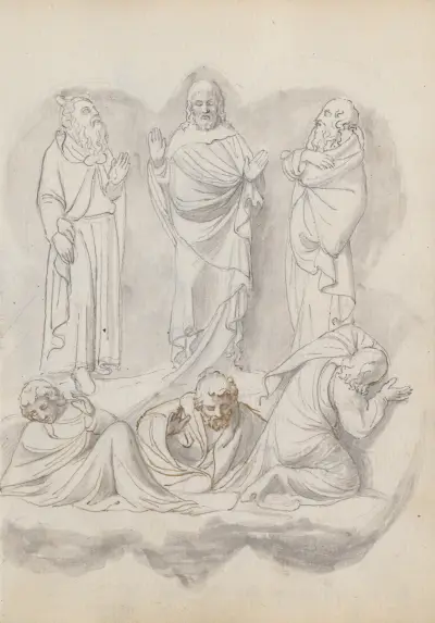 The Transfiguration, from Lorenzo Ghiberti’s Baptistery Doors, Florence av John Flaxman