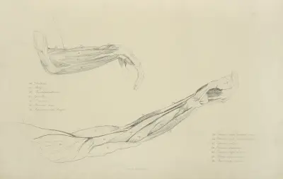 Two views of musculature of the arm – nr 2 av John Flaxman
