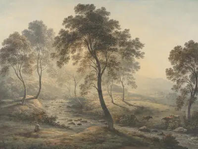 Early Morning near Loch Katrine in the Trossachs, Scotland av John Glover