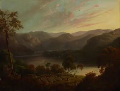 Landscape view in Cumberland av John Glover