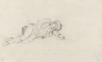 Man Sleeping Outdoors av John Glover
