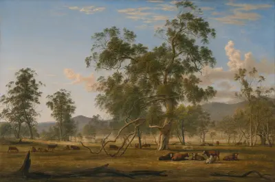 Patterdale landscape with cattle av John Glover