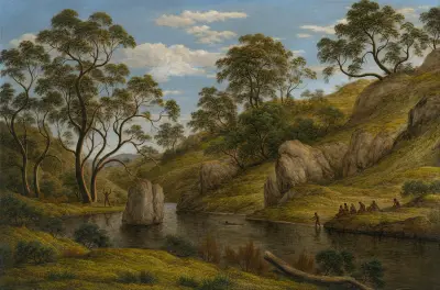 The bath of Diana, Van Diemen’s Land av John Glover