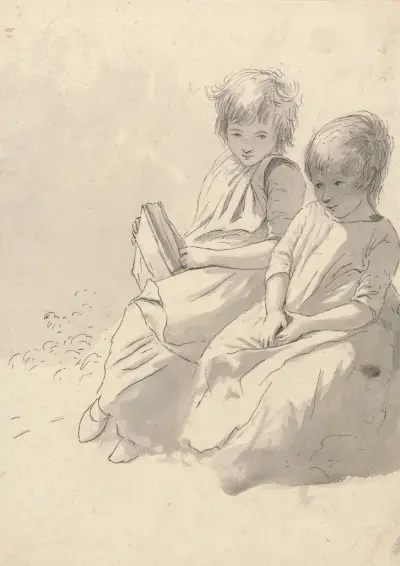 Two Little Girls av John Glover