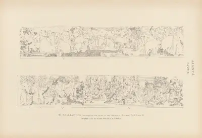 The paintings in the Buddhist cave-temples of Ajantâ, Khandesh, India Pl.040 av John Griffiths