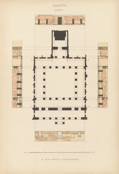 The paintings in the Buddhist cave-temples of Ajantâ, Khandesh, India Pl.003 av John Griffiths