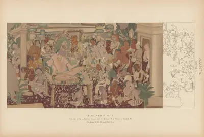 Målningarna i de buddhistiska grottemplen i Ajantâ, Khandesh, Indien, pl. 004 av John Griffiths