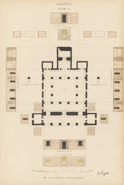 The paintings in the Buddhist cave-temples of Ajantâ, Khandesh, India Pl.019 av John Griffiths