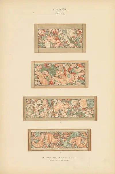 Målningarna i de buddhistiska grottemplen i Ajantâ, Khandesh, Indien, pl. 95 av John Griffiths