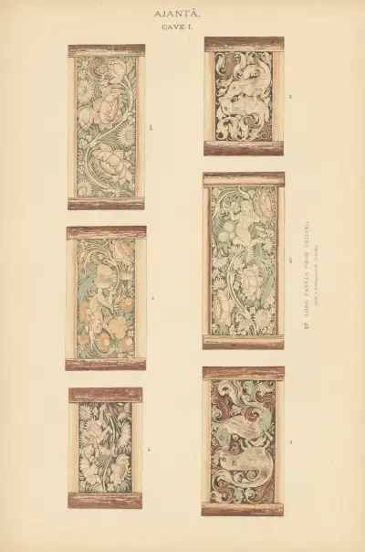The paintings in the Buddhist cave-temples of Ajantâ, Khandesh, India Pl.096 av John Griffiths