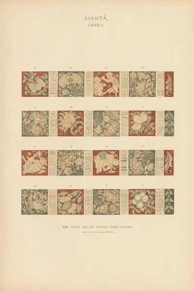 The paintings in the Buddhist cave-temples of Ajantâ, Khandesh, India Pl.102 av John Griffiths