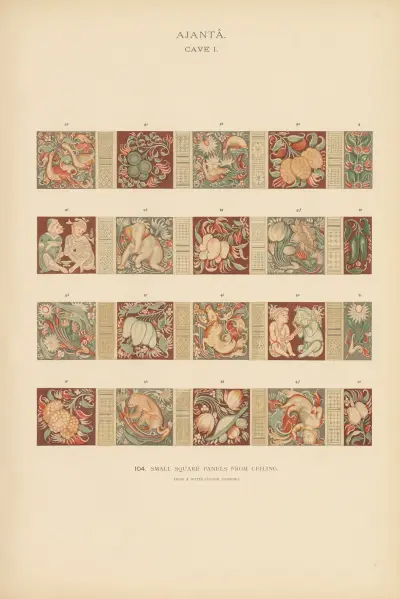 The paintings in the Buddhist cave-temples of Ajantâ, Khandesh, India Pl.103 av John Griffiths