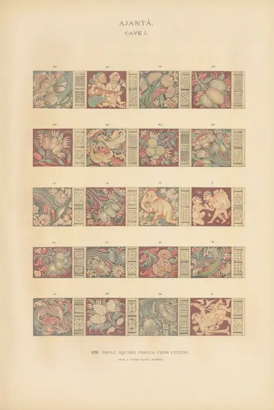 The paintings in the Buddhist cave-temples of Ajantâ, Khandesh, India Pl.104 av John Griffiths