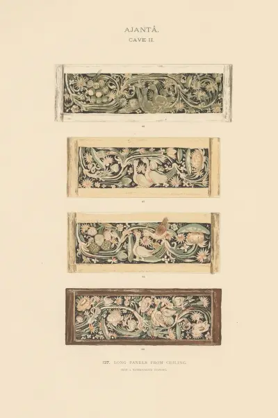 Die Wandmalereien in den buddhistischen Höhlentempeln von Ajantâ, Khandesh, Indien, Taf. 126 von John Griffiths