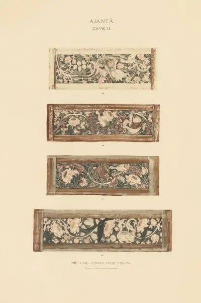 Die Malereien in den buddhistischen Höhlentempeln von Ajantâ, Khandesh, Indien, Tafel 127 von John Griffiths