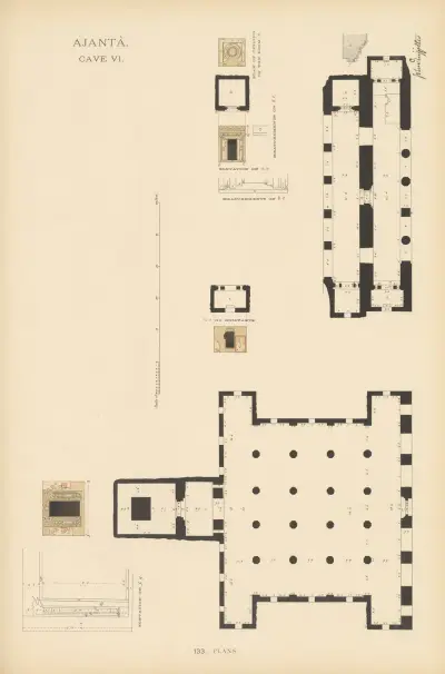 Målningarna i de buddhistiska grottemplen i Ajantâ, Khandesh, Indien, pl. 132 av John Griffiths