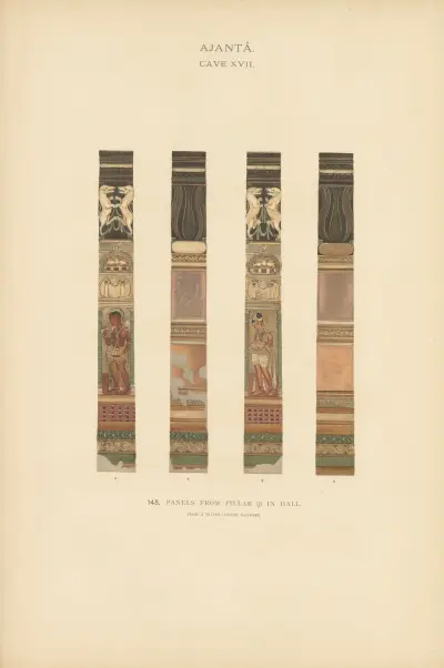 Die Gemälde in den buddhistischen Höhlentempeln von Ajantâ, Khandesh, Indien, Taf. 144 von John Griffiths