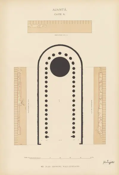 The paintings in the Buddhist cave-temples of Ajantâ, Khandesh, India Pl.039 av John Griffiths