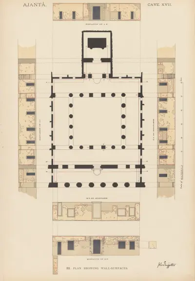 The paintings in the Buddhist cave-temples of Ajantâ, Khandesh, India Pl.052 av John Griffiths