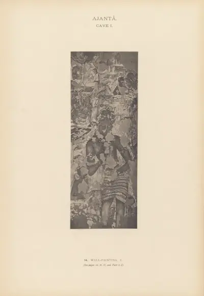 Målningarna i de buddhistiska grottemplen i Ajantâ, Khandesh, Indien, pl. 013 av John Griffiths