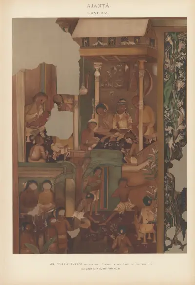 The paintings in the Buddhist cave-temples of Ajantâ, Khandesh, India Pl.044 av John Griffiths