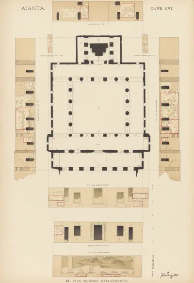 The paintings in the Buddhist cave-temples of Ajantâ, Khandesh, India Pl.043 av John Griffiths